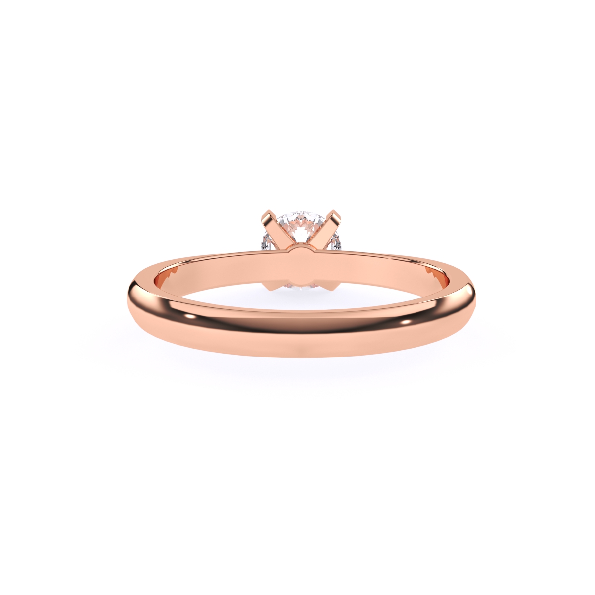 Classy Round Diamond Simple Gold Ring